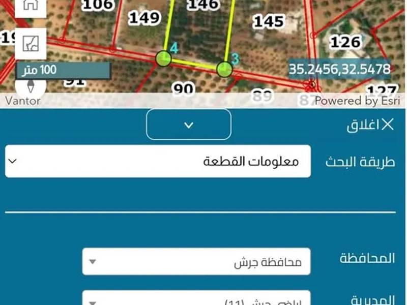 ارض للبيع في منطقه جرش-جملا ومطله ع غابات دبين